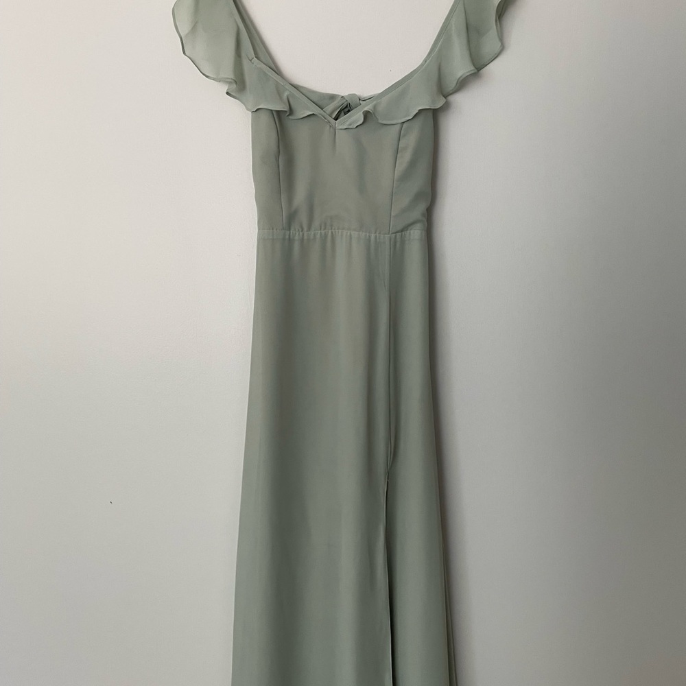 Lulu's Sage green bridesmaid dress